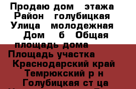 Продаю дом 2 этажа › Район ­ голубицкая › Улица ­ молодежная › Дом ­ 4б › Общая площадь дома ­ 129 › Площадь участка ­ 500 - Краснодарский край, Темрюкский р-н, Голубицкая ст-ца Недвижимость » Дома, коттеджи, дачи продажа   